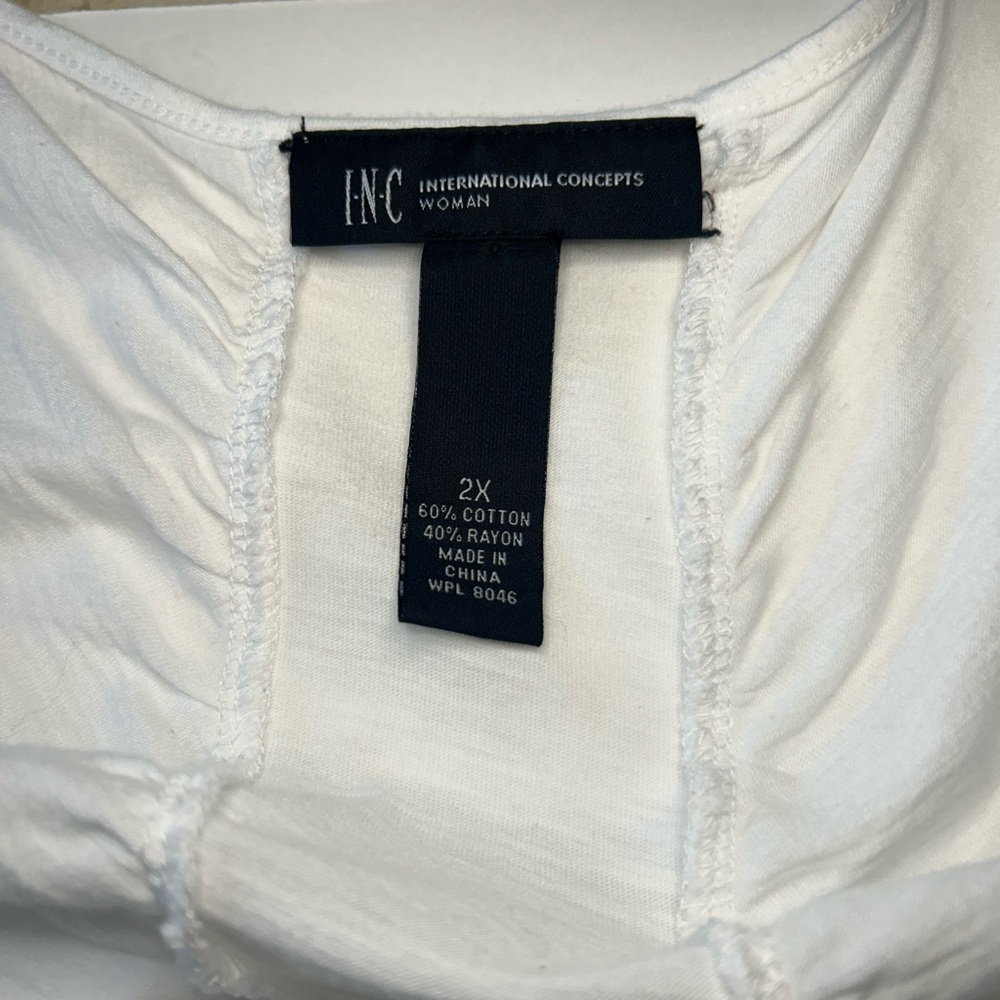 - Inc International Concepts sleeveless white beaded top - Picture 6 of 7